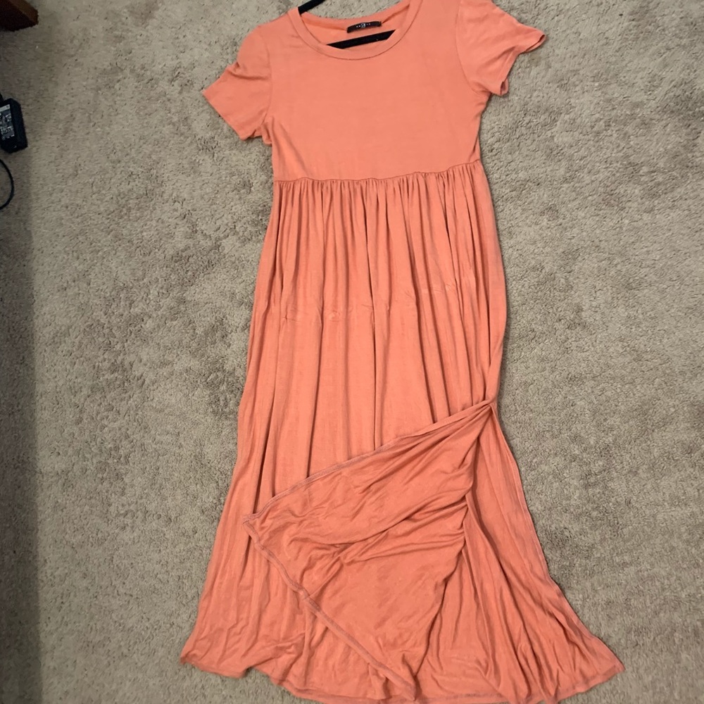 Peach modest midi dress